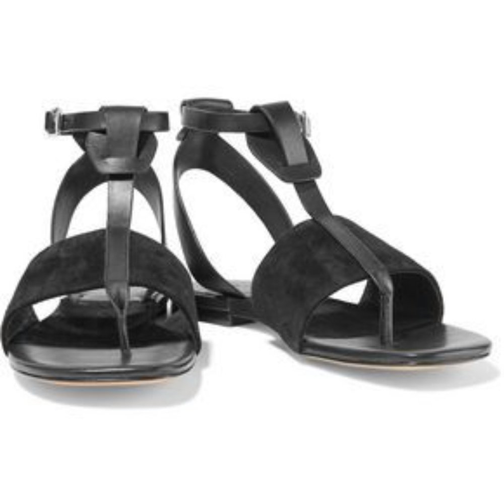 Rag & Bone Bonnie sandal in black suede and leathe